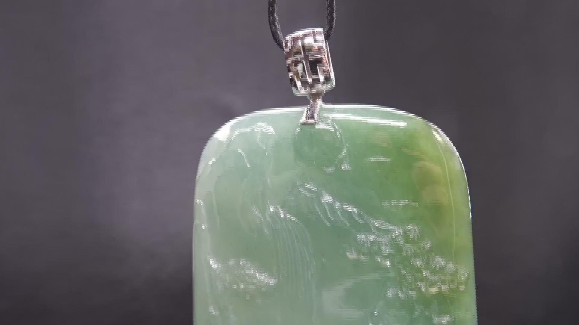 Natural Burmese Type A Jadeite Landscape Pendant